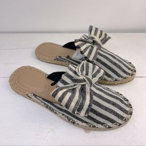 LOFT | stripped espadrilles slip-on with front bow detail 7M